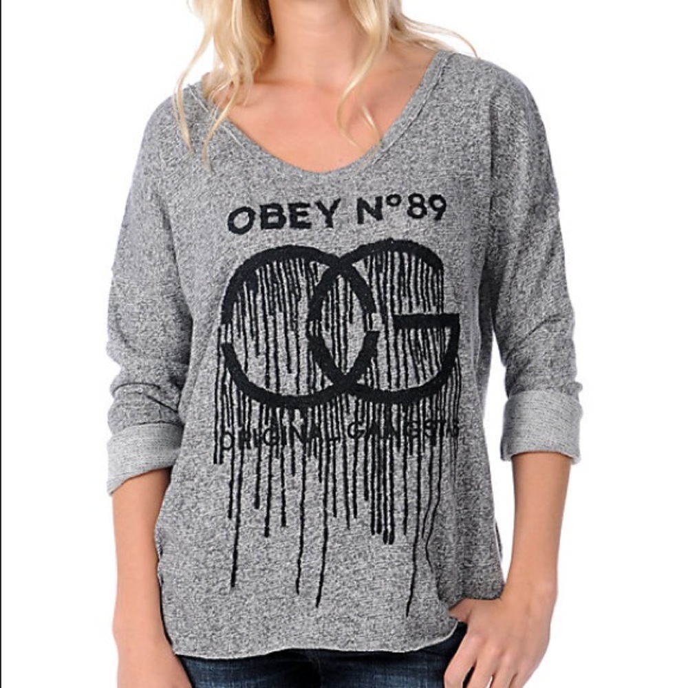 3/$30!🎁Obey Oversize High Class Heather Sweater